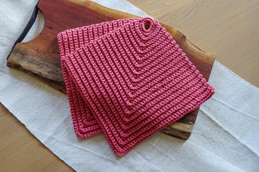 Topflappen "Retro-Rippenmuster" verschiedene Farben, einfarbig